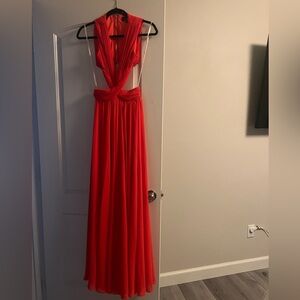 Lulus long coral/red dress